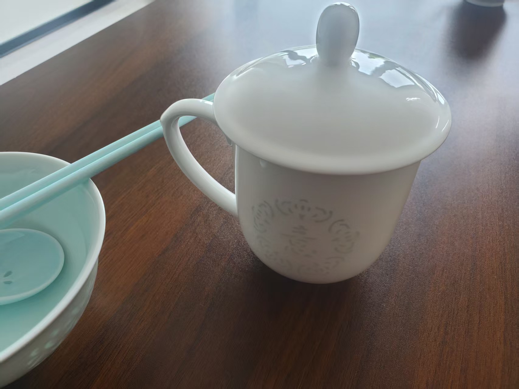 Four-Piece Hand-Painted Porcelain Table Set